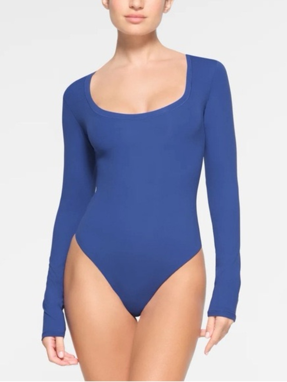 SKIMS Fits Everybody Navy Bodysuit Long Sleeve Thing Royal Blue Medium
